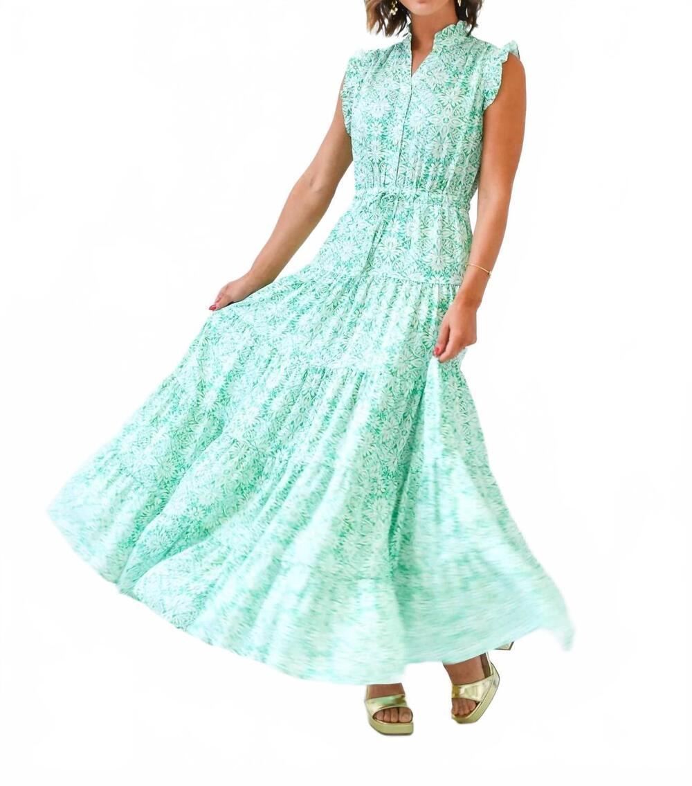 NEW PINCH leaf me breathless floral maxi dress in mint